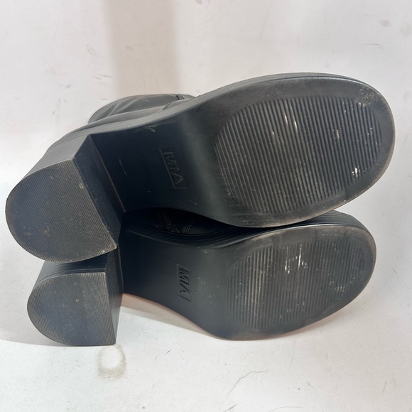 MIA McKenna Y2K Chunky Platform Black Heeled Ankle Boots Size 8 Vegan Leather - Picture 11 of 11